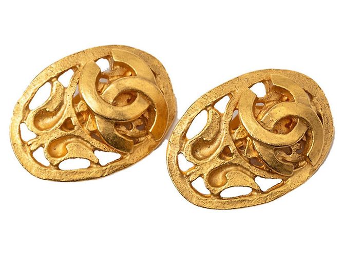 Orecchini a clip Vintage Chanel Coco Mark D'oro