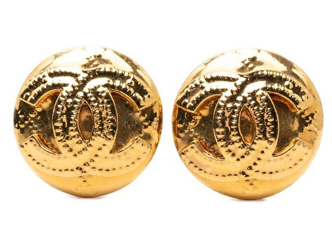 Orecchini tondi vintage Chanel Coco Mark D'oro