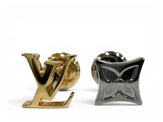 Gemelli Louis Vuitton Oro e Gunmetal D'oro Metallico