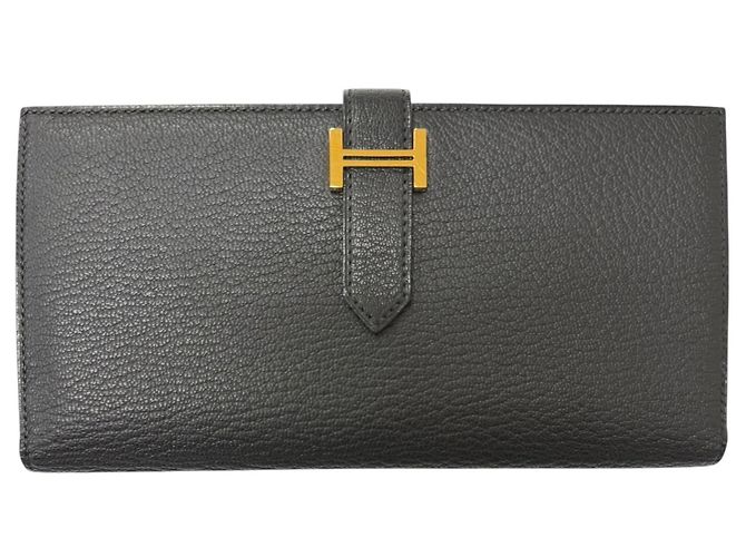Hermès Cartera larga HERMES Bearn Soufflé Negro