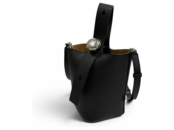Mini borsa a secchiello Pebble Loewe Nero 