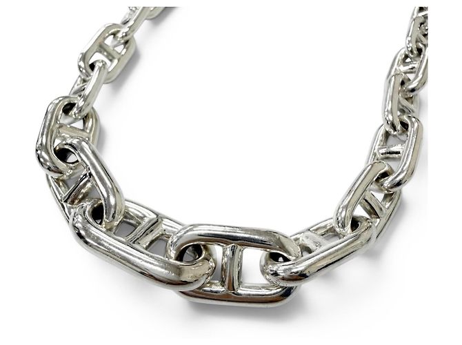 Hermès Collana HERMES Vintage SV925 Chaine d'Ancre Crescendo Argento