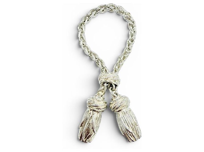 Hermès Hermes Vintage Silver Scarf Ring Silvery
