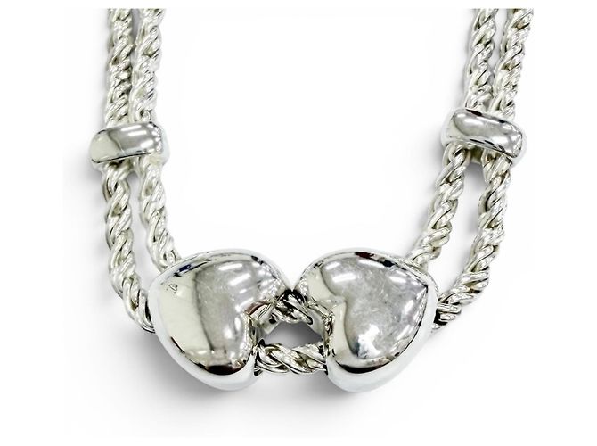 Tiffany & Co Collana Choker Tiffany Double Rope Heart 925 Argento