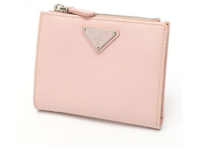 Prada Saffiano Triangle Wallet Pink