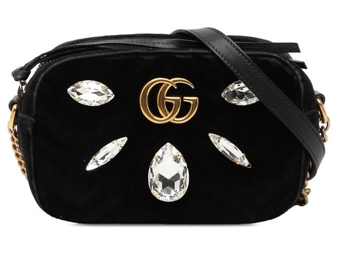 Bolsa transversal acolchoada Gucci GG Marmont Preto