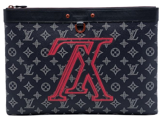 Louis Vuitton Blue Monogram Ink Upside Down Apollo Pochette Blau Marineblau