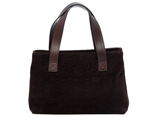 Céline Sac à main Celine Brown C Macadam Suede Marron Marron foncé