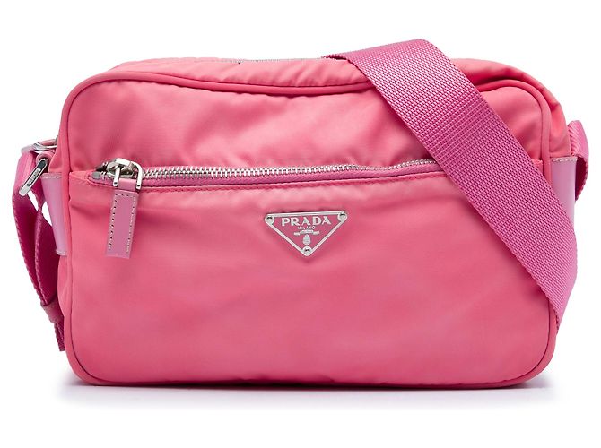 Bolsa Camera em Tessuto rosa Prada