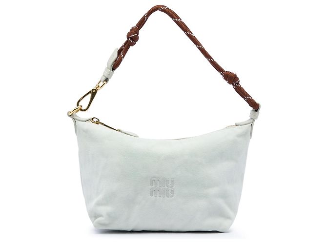 Pochette de gabardina de algodón blanco Miu Miu