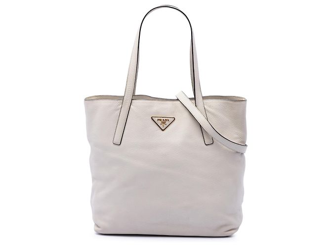 Tote Open Convertible em Vitello Daino branco Prada Fora de branco