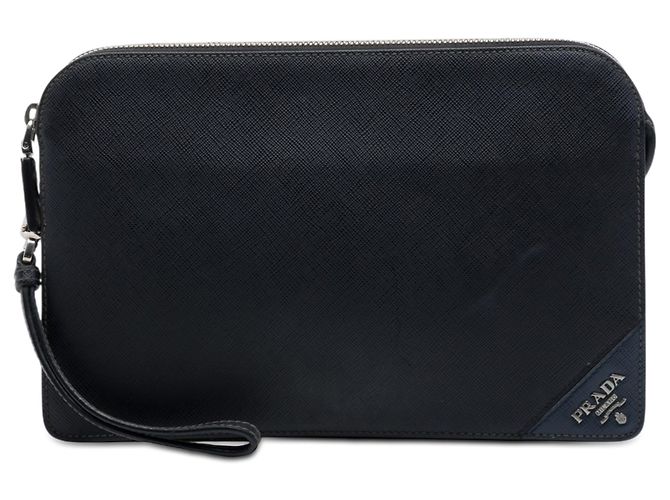 Clutch Prada en Saffiano negro