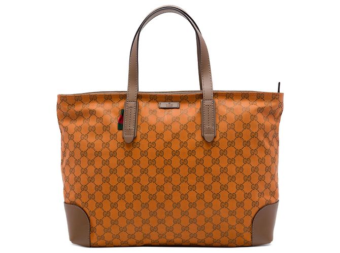 Tote en toile GG Web orange Gucci