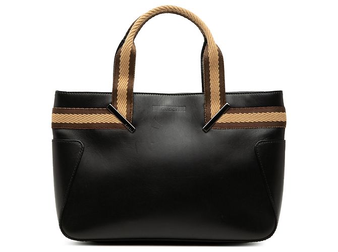 Bolsa Web em couro de bezerro preto Gucci