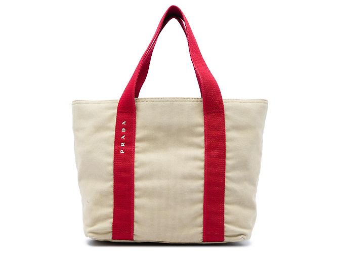 Tote Sport em lona marrom Prada Bege