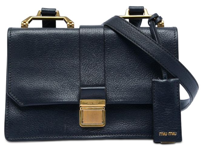 Miu Miu Blue Goatskin Madras Crossbody Blu navy