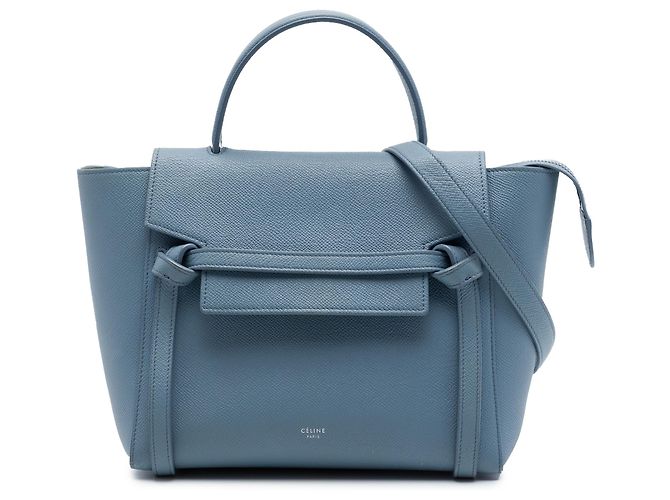 Belt Bag Céline Borsa Belt in pelle di vitello micro granulata blu Celine Blu chiaro