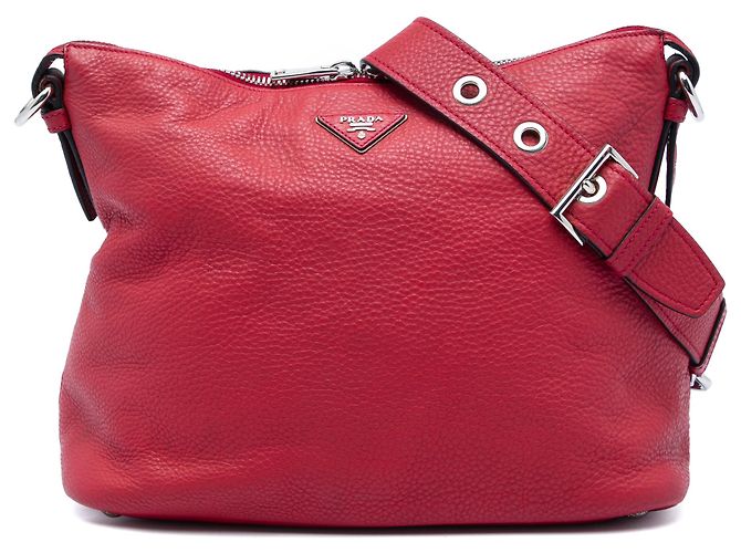 Borsa a tracolla Prada Red Vitello Daino Rosso