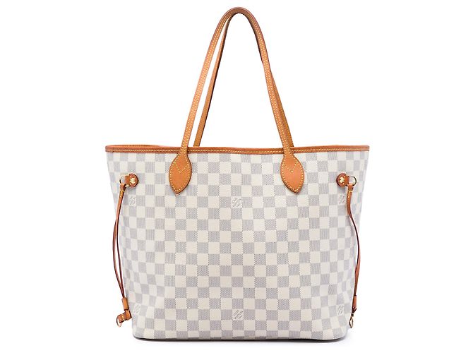Louis Vuitton White Damier Azur Neverfull MM Weiß