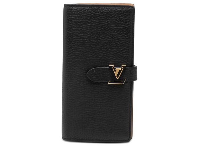 Capucines Louis Vuitton Black Taurillon Capucine Vertical Wallet
