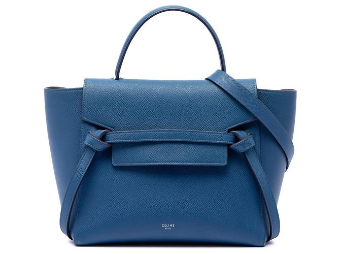 Belt Bag Céline Borsa Belt in pelle di vitello micro granulata blu Celine