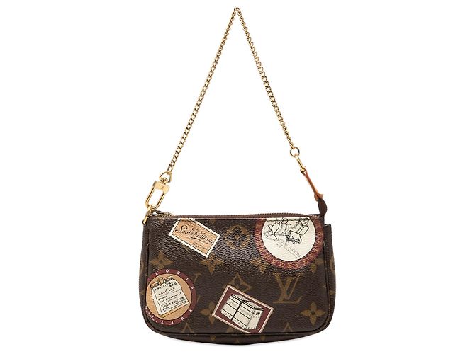 Louis Vuitton Bauli e borse Monogram marrone Patch Mini Pochette Accessoires