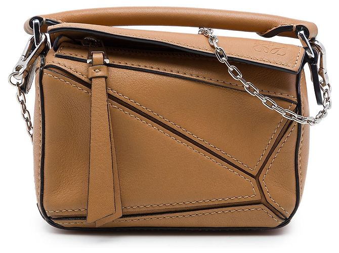 Bolsa Nano Puzzle em pele de vitela marrom LOEWE Castanho claro