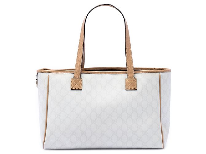 Gucci White GG Supreme Tote Weiß