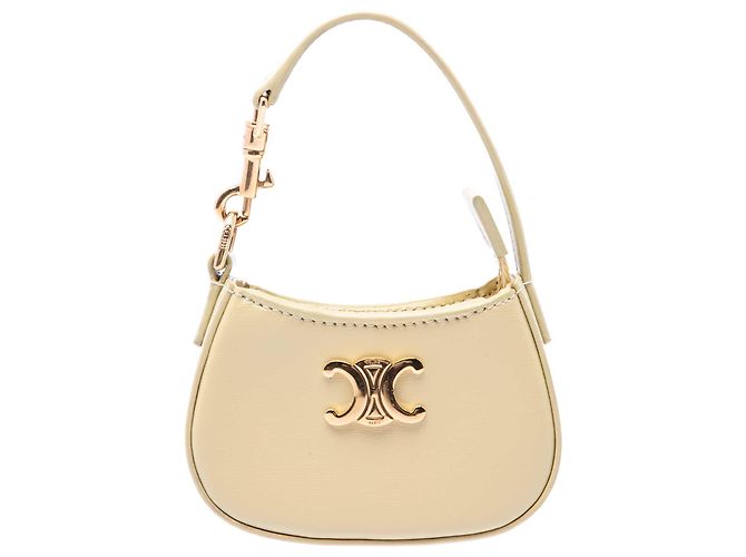 Céline Borsa Triomphe Tilly in vitello micro lucido giallo Celine