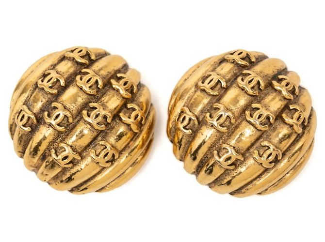 Orecchini a clip Chanel Vintage Coco Mark D'oro