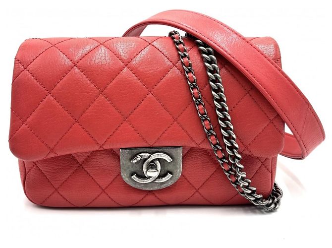 Borsa a Spalla Chanel Matelassé Chain Rosso