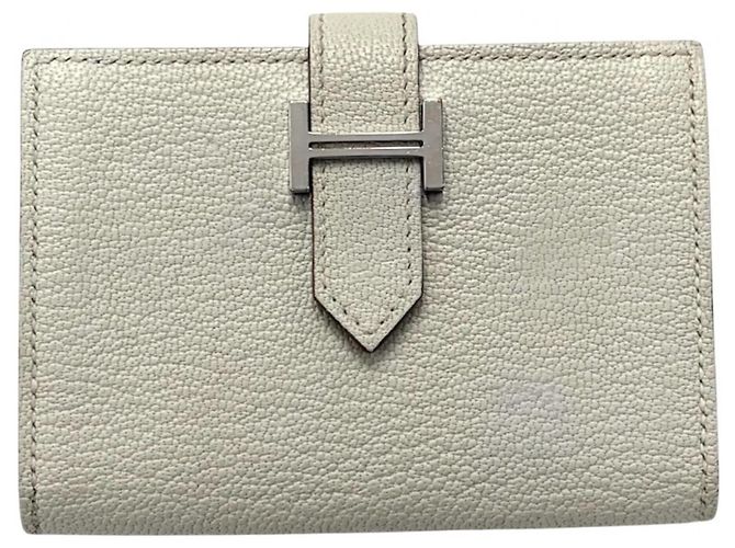 Hermès Hermes Ivory Leather Card Case Cream