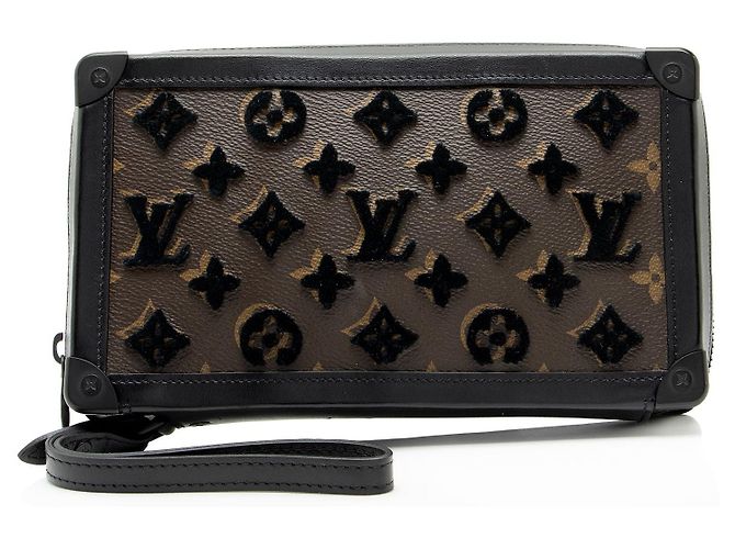 Louis Vuitton Monogram Canvas Tuffetage Soft Trunk Clutch Black