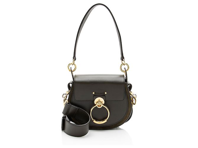 Bolsa Tess pequena em pele de vitelo Chloé Verde