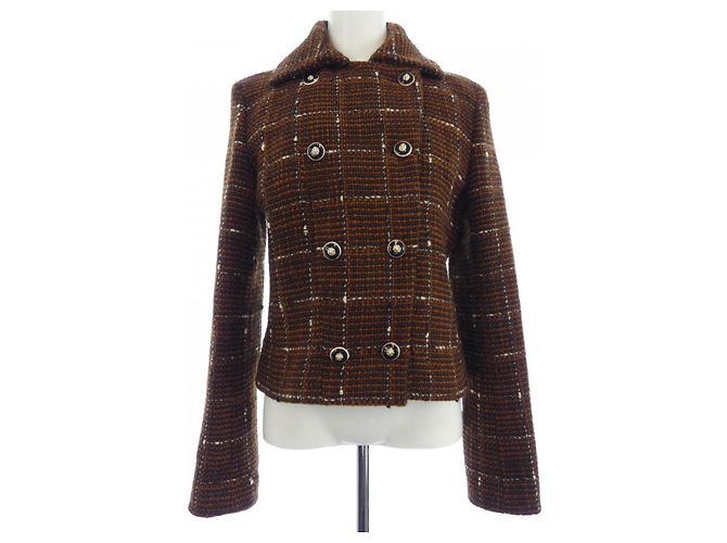 Chanel Jacket Brown White