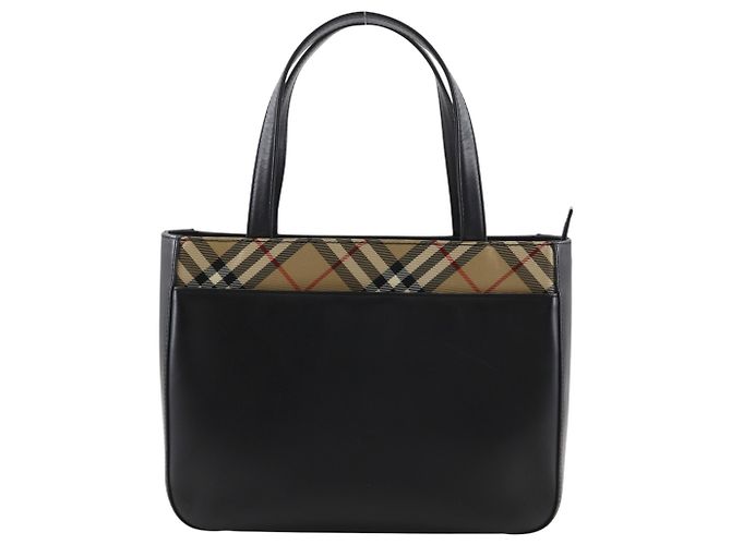 Borsa Tote Burberry Nova Check Nero