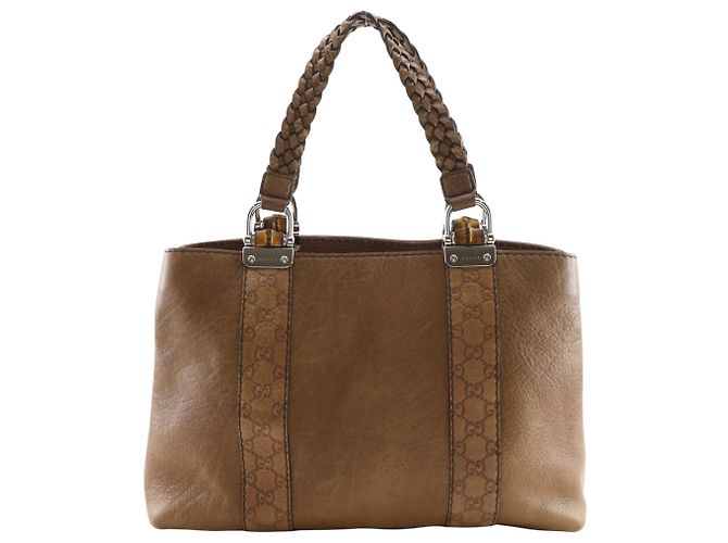 Sac cabas Gucci Bamboo Bar Marron
