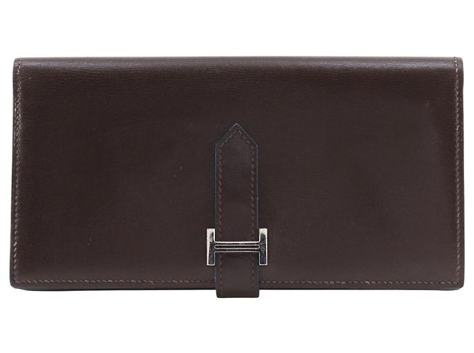 Hermès Hermes Bearn Soufflé Long Wallet Brown