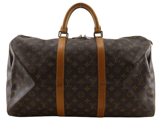 Bolso Boston Louis Vuitton Keepall 50 Castaño Monograma