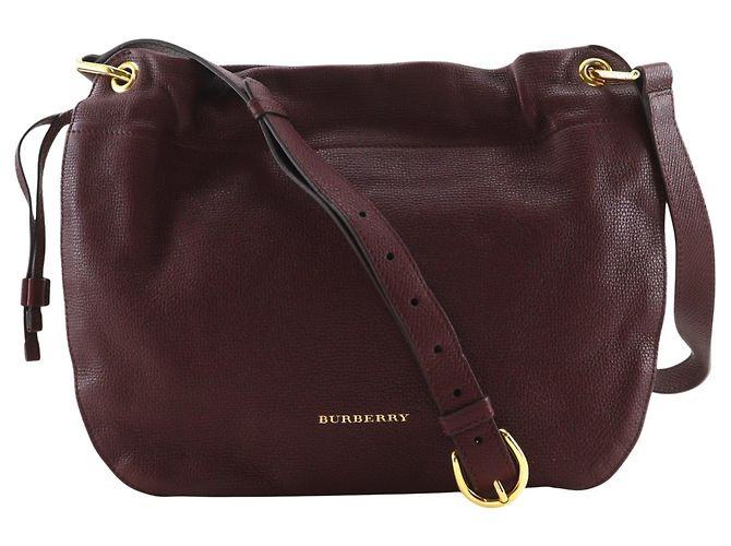 Bolsa de ombro em couro de vitelo Burberry Vermelho Bordeaux