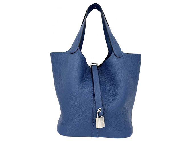 Hermès Bolsa Hermes Picotin Lock MM Azul