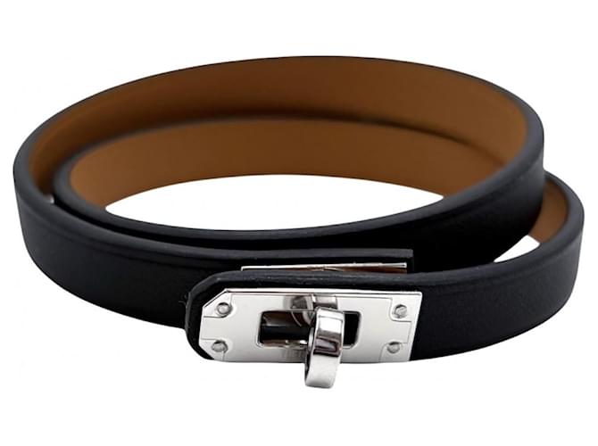 Hermès Hermes Double Tour Kelly Bracelet Brown Black 