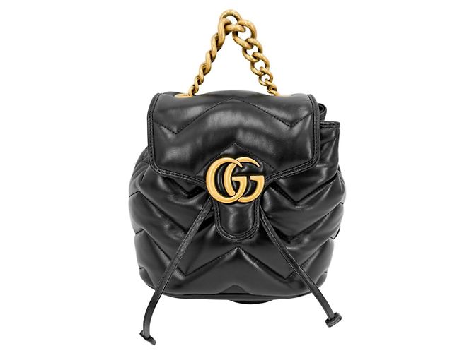 Mochila acolchada GG Marmont para mujer Gucci Negro