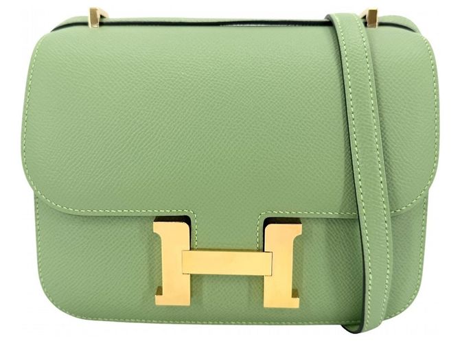 Hermès Bolsa de Ombro Hermes Constance 18 Green Verde