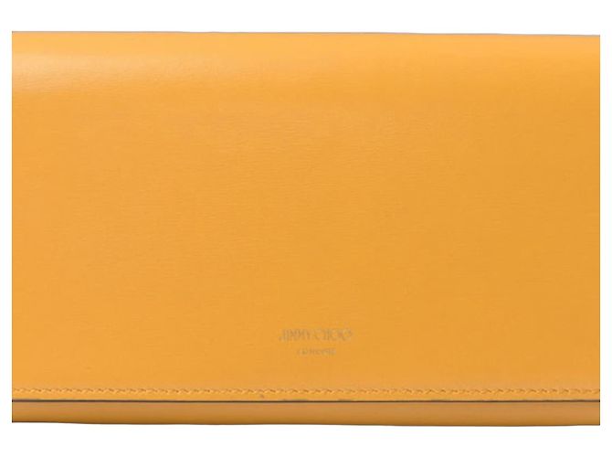 Cartera larga de cuero Martina de Jimmy Choo Azul Amarillo