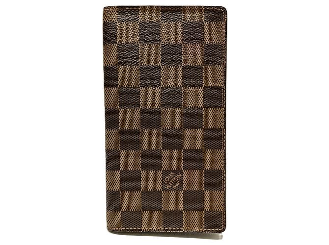 Louis Vuitton Damier Canvas Long Bill Wallet Brown