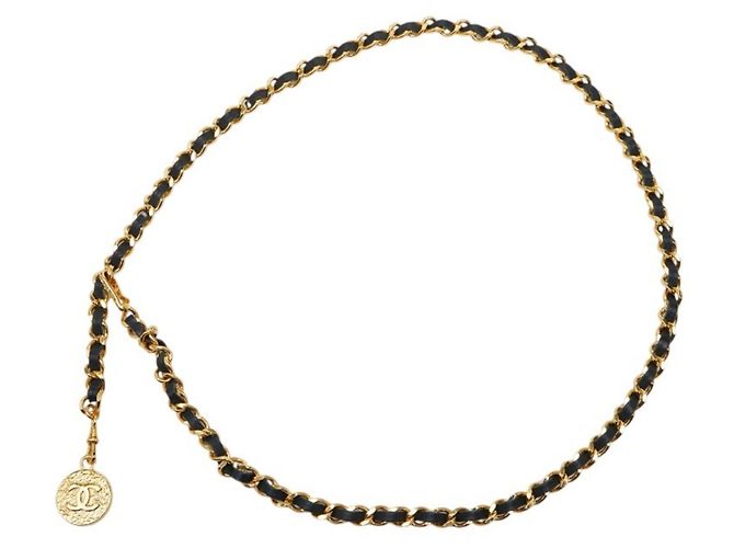 Timeless Cintura a Catena Chanel Coco Mark Vintage 1982 Nero D'oro