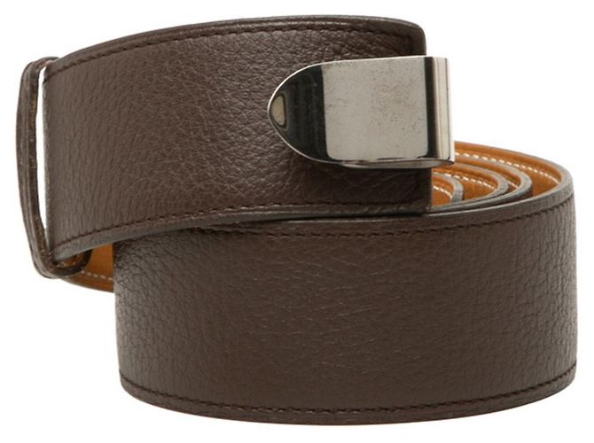Hermès Cinturón de cuero marrón para mujer Hermes Castaño