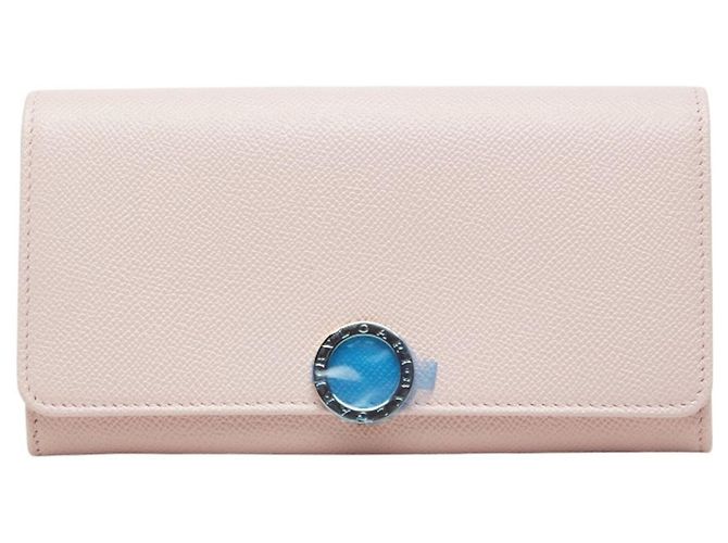 Bulgari Bvlgari Pink Leather Long Wallet