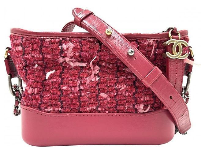 Borsa a tracolla Chanel Gabrielle de Small Hobo Chain Rosa Rosso